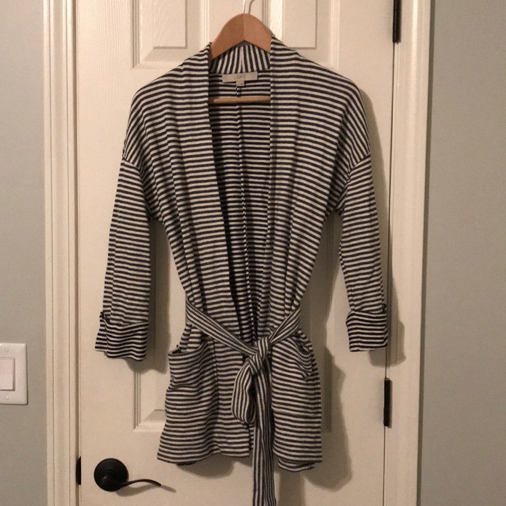 LOFT Sweater Pocket Cardigan 100% Cotton
